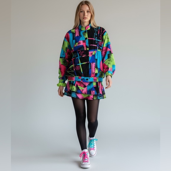 Vintage art to wear retro 80’s bomber Jacket 12 - Picture 9 of 16